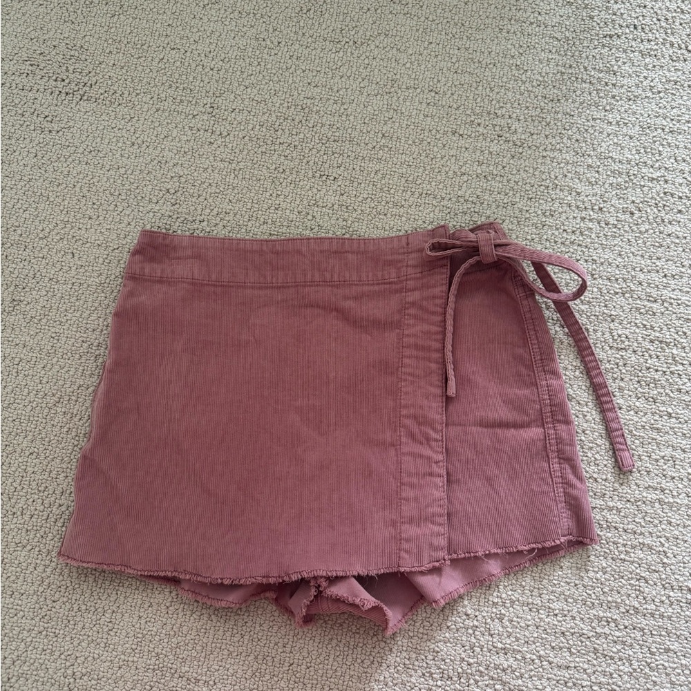 Pink Corduroy Wrap Skort Altar'd State